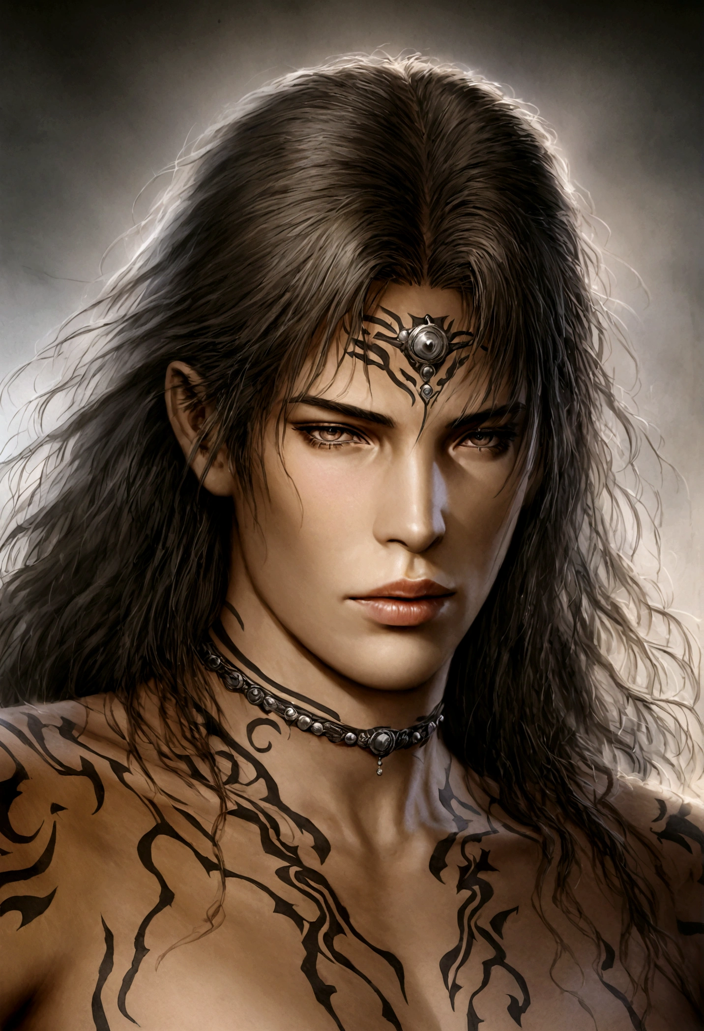  Hyper photo realistic picture perfect luis royo tattooed, hyper realistic face, realistic detailed skin, 8k photo perfect Realism,