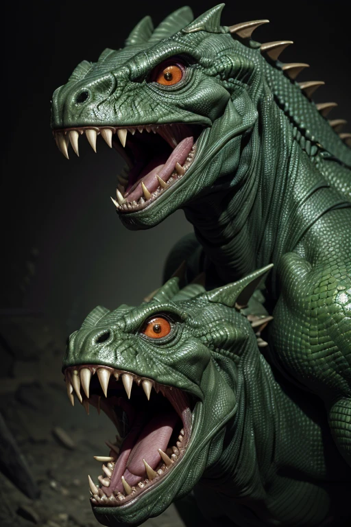 Absurdres, very detailed features, very detailed character, very detailed scene
1character, evil, biomechanic humanoid reptilian, sadist, lord, monster, green scales, 3 orange eyes, laughing