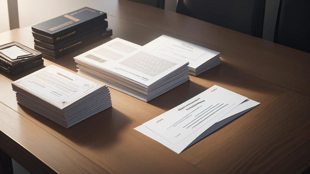 intricate detailed employment advertisement cards,elegant professional office supplies, high quality paper textures, formal corporate branding, clean minimalist layout, subtle security stamp icon, eye-catching typography, soft warm lighting, photorealistic rendering, 8k resolution, (best quality,4k,8k,highres,masterpiece:1.2),ultra-detailed,(realistic,photorealistic,photo-realistic:1.37)