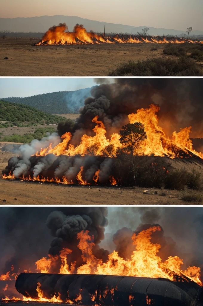 Human-caused fires comparison of the environment and then and now 