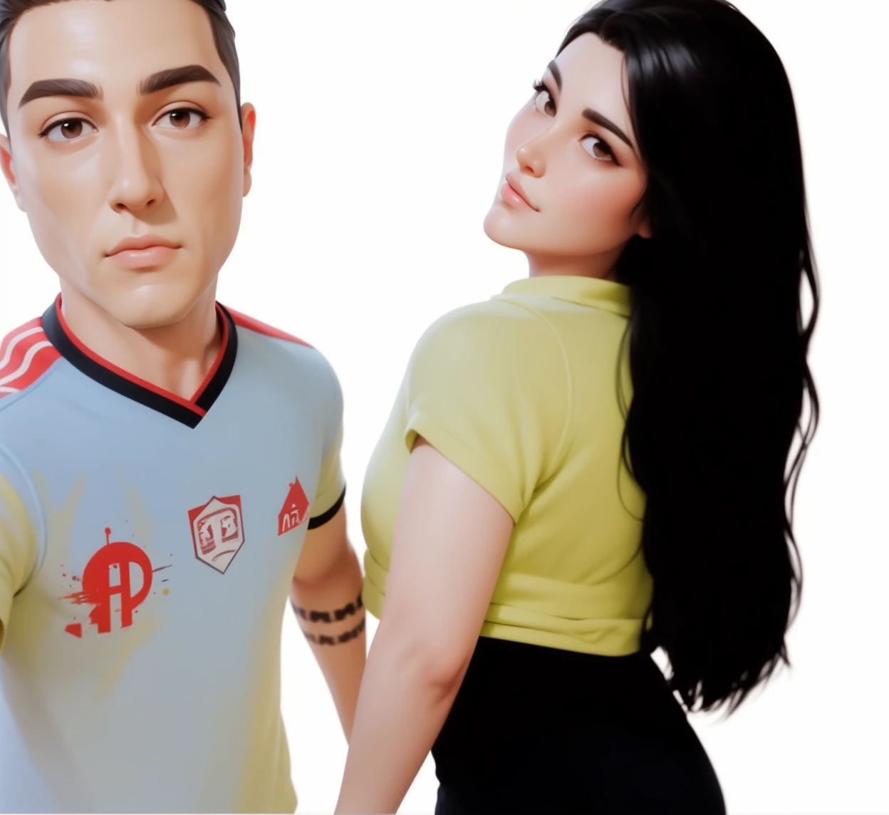 there is a man and a woman taking a selfie together, imagem de arte digital, pintura digital dos desenhos animados, arte digital. @mariomaniacdude, retrato de casal, arte digital!!, pintura mate digital, Foto 3D, Foto 3D, pintura digtial, arte digital, mas foto, Foto realista, pintado digital, painitng digital, retrato de casais