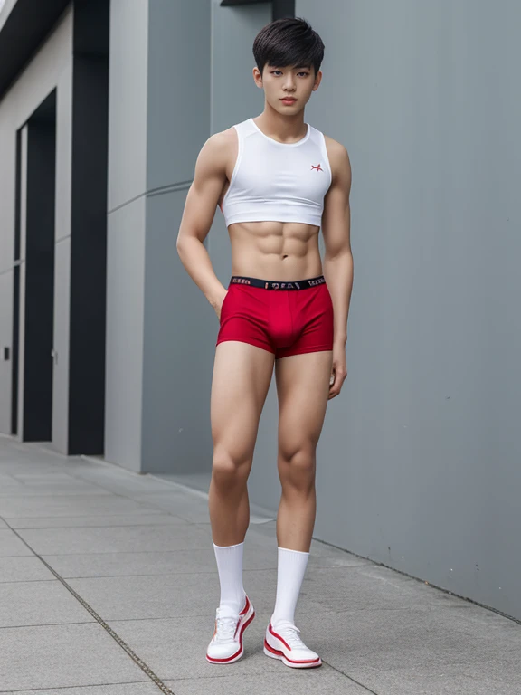 teenagers , young , light-skin , wearing an dark red sexy underwear, tmasterpiece,k hd,the feet,Transparent sports vest,semi transparent,black long socks,The barefoot , red colour , handsome and cute , extreme cute boy , white skin , dark red underwear boxers shorts , extremely tall and cute boy ,oppa model , handsome model , full body , dark red boxers underwears short shorts , black socks , white light-skin , Chinese model , young boy , white skin , handsome and extremely cute , red boxers underwear shorts , long black socks , handsome model , at the park , jogging , model oppa , long legs , jogging , running , high knee black socks ,black long socks , stand up , extremely tall , extremely high , red underwears , red sports underwear , long black socks , clean and white legs , Chinese model , extremely long legs , looking at the camera , clean and white thigh , heavy bulge , kid face , baby face , wearing jacket , red underwears boxers , light and white skin , Chinese model , strike a pose , sexy pose , flexing pose , show off his handsome pose , size different , height different , tallest boy in the world , height comparison with other boy