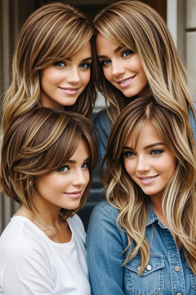 Best friends with blond and brown hair