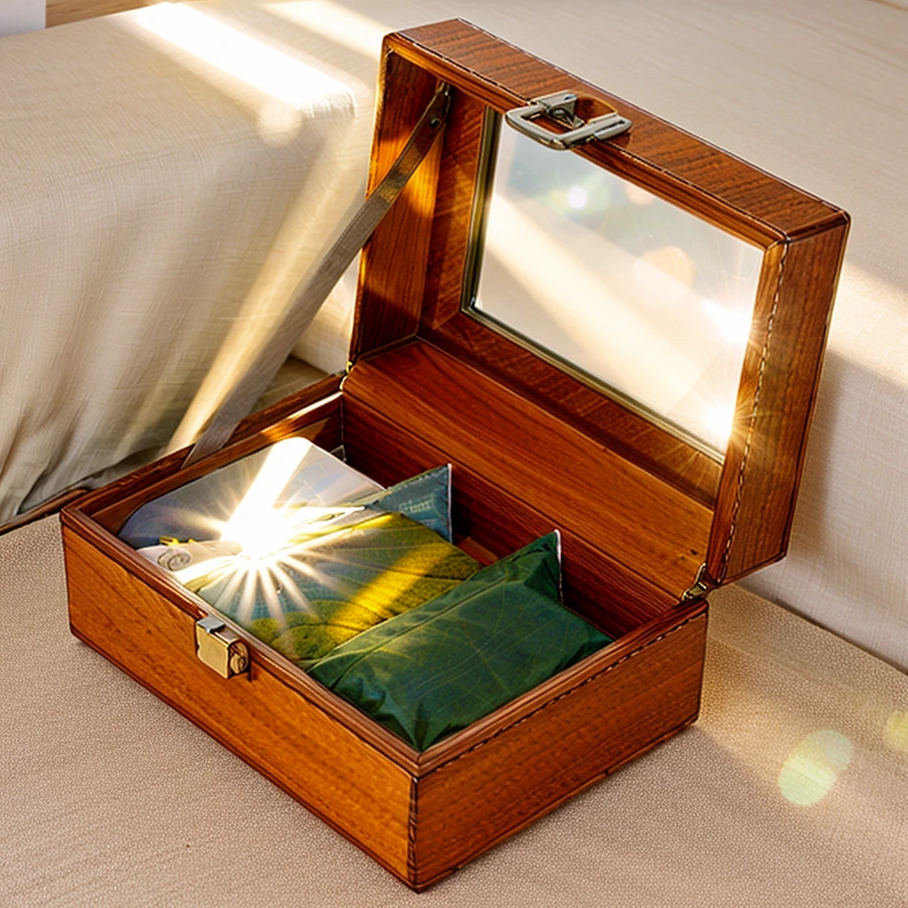 In this cozy room,A ray of sunlight shone on the table through the half-drawn curtains,Let the wood grain on the watch storage case shine with a faint sheen。There is a calm and serene atmosphere in the surrounding air。Several still lifes hang on the walls of the room,It adds a touch of elegance to the space。And on the other side of the room,A half-open window lets the breeze blow in,The pages on the small desk by the window flipped in the wind,This quiet scene gives a sense of tranquility and comfort。