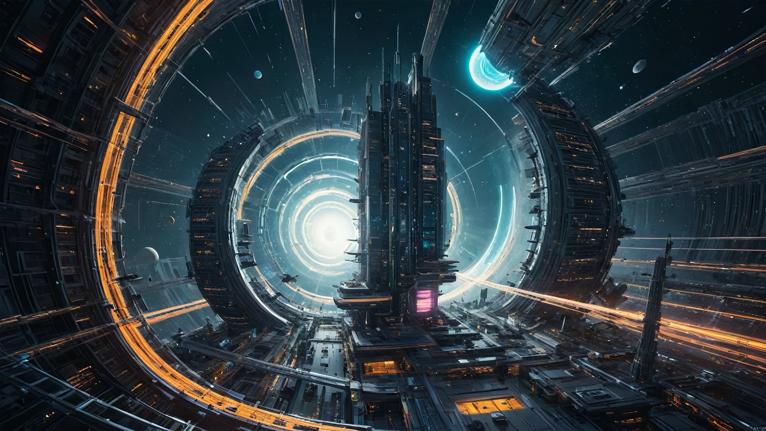 brightly colored abstract image of a space station with a spiral, epic beautiful space scifi, chaotic cinematic space rift, greg beeple, planets colliding, beeple and tim hildebrandt, beeple and jean giraud, end of the universe, galaxy space sci-fi, ringworld, by Mike "Beeple" Winkelmann. Matrix style, (((((Matrix cascading code))))), (((((a futuristic twin tower skyscraper with a unique twisted design))))), (((((OLED GUI interfaces in the building))))), at night, (((((1girl, solo))))), photo realistic, (((large-breast:1.2 slim body, cleavage))), (((off broken mini sling-shirt and black sling bra, extreamly short pleated miniskirt exposing panty))), (((((running pose))))), (((((matrix style black sunglasses))))), ((((((((((aiming with a short gun)))))))))), (((((looking at camera))))), (((very low view))), (((((half-body thigh level medium shot))))), (((cinematic lighting))).