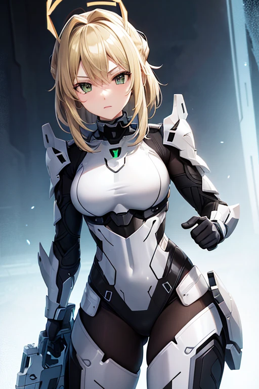 Waifu Dragon con armadura tecnologica, armadura spartan (halo)