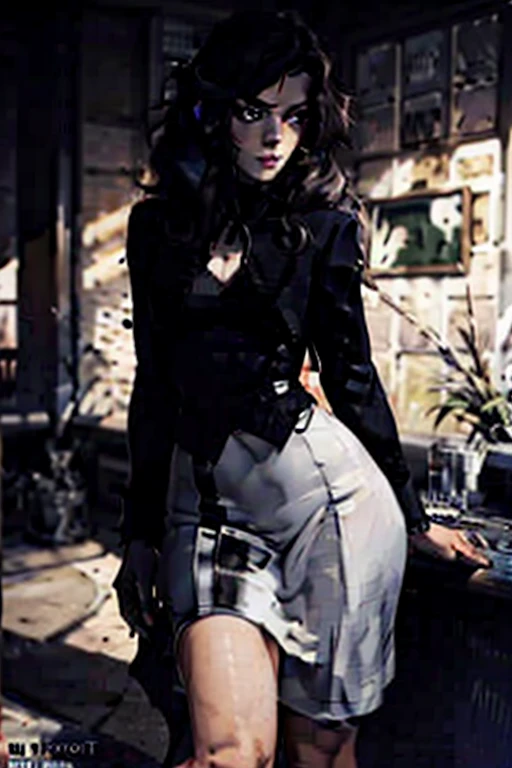 filmnoir1944, 1940s style,(monochrome).(rule of thirds),((hyper-realistic illustration:1.4)) Beautiful 27 yo woman, brunette, 1940s fashion, mascara, lipstick, slim. beret, blazer, blouse, long skirt, pantyhose, high heels. dark mood, single light source, wide angle shot, dark city, film grain. Masterpiece, best quality(highly detailed:1.2),(detailed face and eyes:1.2), depth of field, 8k wallpaper, natural lighting, core shadows, high contrast, bokeh.