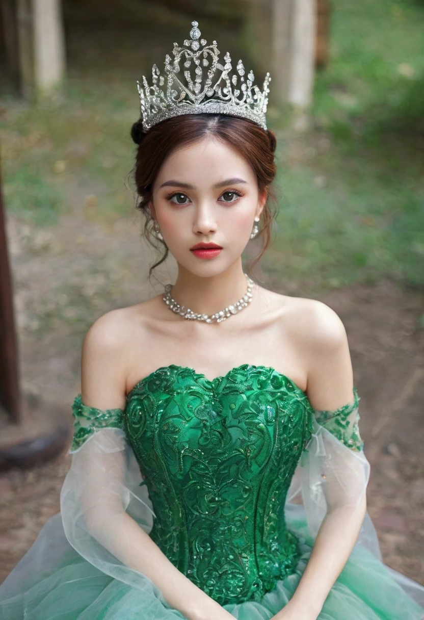 a girl in a garden, beautiful detailed eyes, beautiful detailed lips, extremely detailed eyes and face, long eyelashes, elegant long dress, cinched waist, flowing skirt, soft fabric, intricate floral patterns, garden backdrop, lush greenery, sunlight streaming through trees, warm color palette, highly detailed, masterpiece, (best quality,4k,8k,highres,masterpiece:1.2),ultra-detailed,(realistic,photorealistic,photo-realistic:1.37)