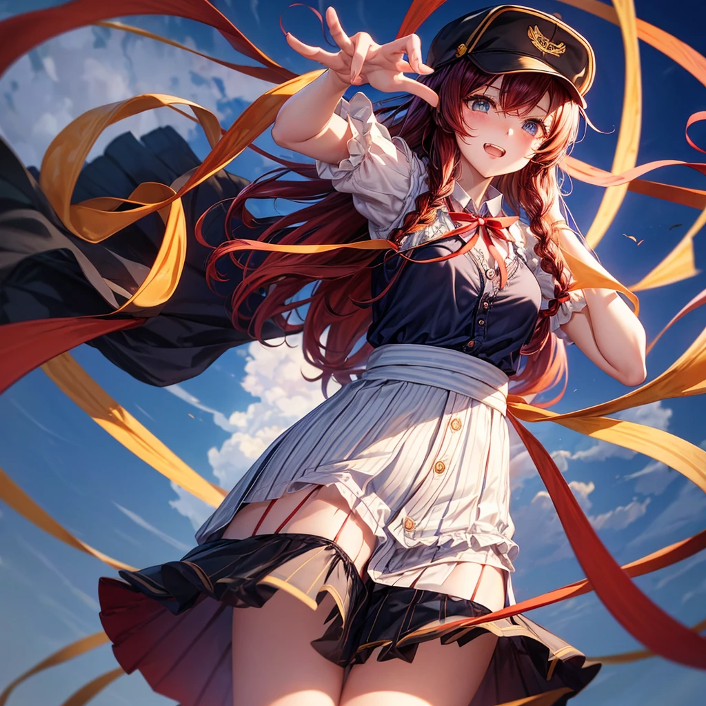 a beauty girl,Ribbon on uniform,blazers,A smile,girl,long,anime a girl,top-quality,Colossal tits,masterpiece,Excellent style,Erotic Cute,long,超A high resolution,beautiful a girl,Lovely girl,multicolored hair,Loose socks,Perfect beauty
