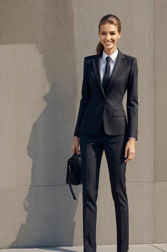 Tall slim tactical elegant style with a smile on your face