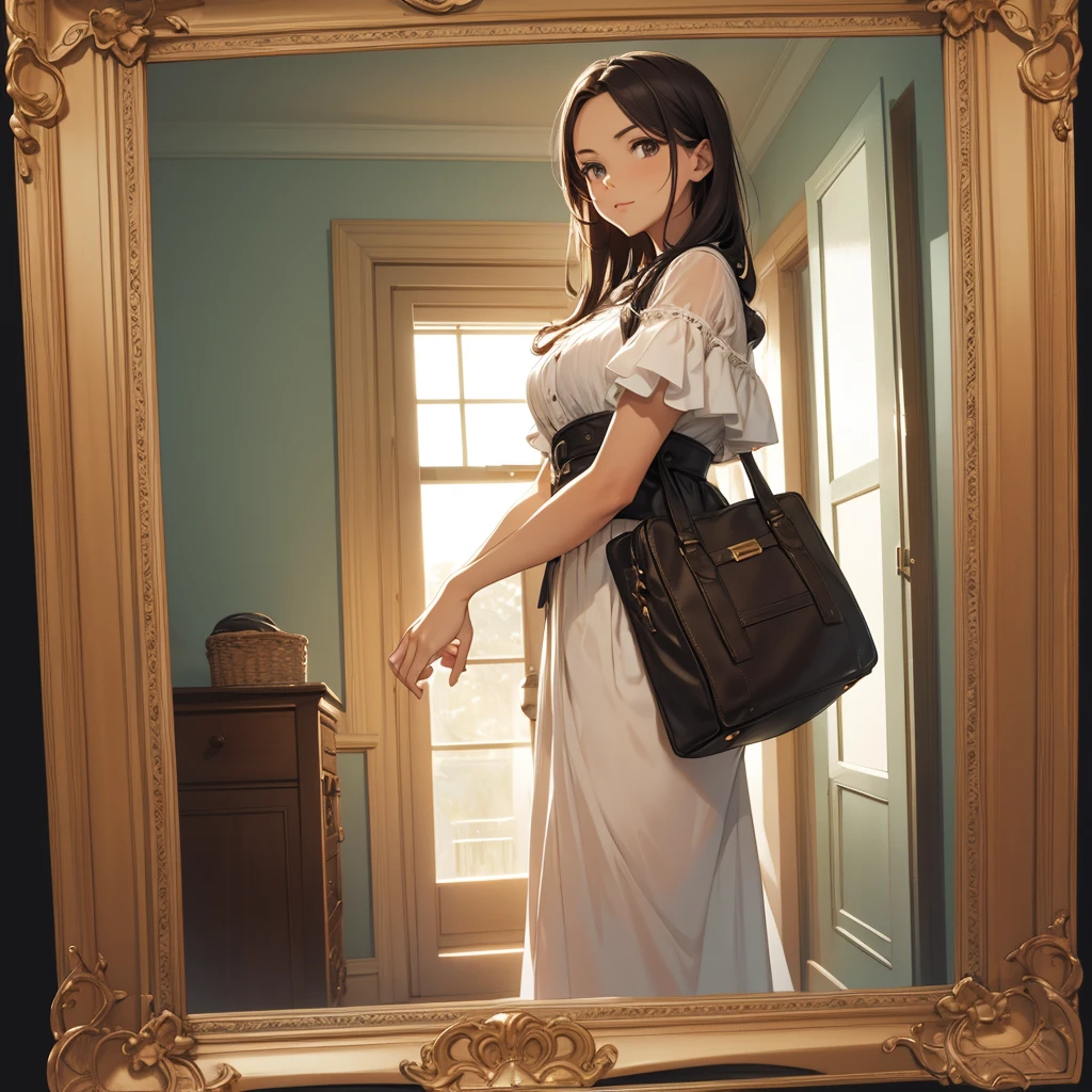 woman showing a picture frame