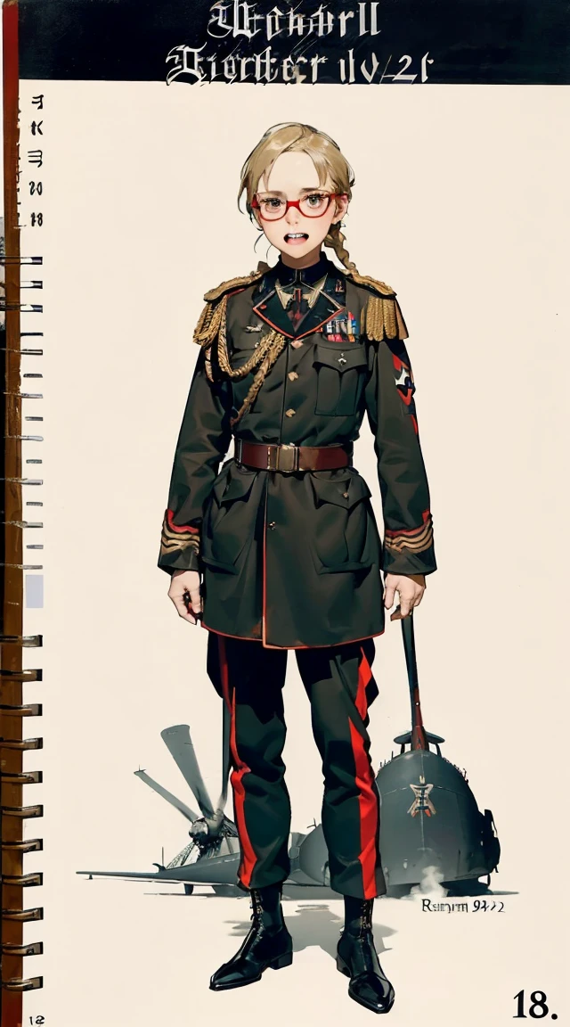 ligne claire illustration, chubby woman in military uniform, science fiction, close-up, nipslip, nip slip, post-apocalyptic, ruins, cityscape, suspenders, toolbelt, derelict starship wreckage, (army helmet:1.1) ((8K resolution))、((highest quality))、((masterpiece))、((Super detailed))((((dramatic))), (anatomically correct)、one woman、28 years old,thin,very short hair,pixie cut ,black hair, jagged teeth、double teeth、mouth is slightly open、blushed、(half closed eyes:1.1),thin bear、NSFW,small breasts、small nipples、white t-shirt、No underwear、tattoo、navel piercing、pubic hair,pussy,(theme、whole body)、Bedroom,on the bed, liar,behind, modesta, tiro remoto, Detalhe bonito rosto delicado, Olhos delicados bonitos detalhados, perfect facial proportions, High definition skin, pele fina, best four inch aspect ratio. Com um polegar, uma obra-prima, altamente detalhado, Realistic, (German World War II general uniform reference : 1.8), the highest facial resolution, , mulher modestamente vestida, vestido inteiramente, ( pequeno, cabelos pretos, black franja reta, super thin braids, franja reta, Red glasses, olho verde escuro, science fiction, Fighter aircraft, standing On the landing of a Fighter aircraft, the agency, uma personalidade profundamente inteligente, A calm expression, um rosto respeitoso, uma guerra, a Fighter aircraft BIGHIP BIGASS FUCKOFF FUCKFUCKFUCK