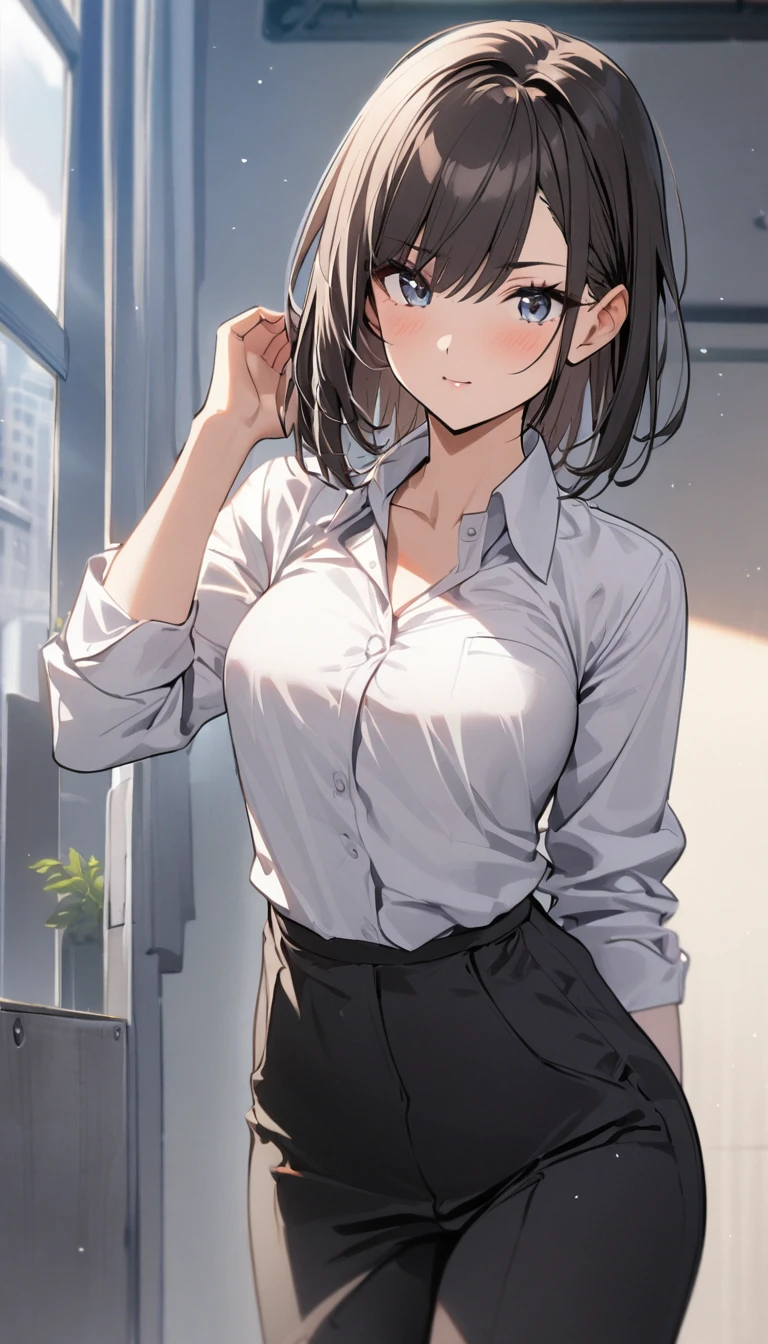1girl, stylish, business shirt