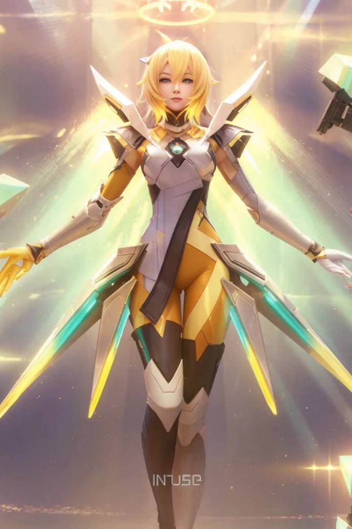 Beatrix m4 , yellow hair , beautiful , 3d face , 3d , women .