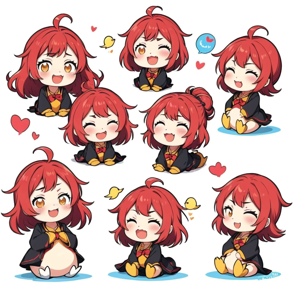 A lovely , screenshot, mori kei, duckcore plush doll art, exaggerated poses, happy, cute, expecting, laughing,
disappointed, exaggerated movements, various expressions and movements, sticker art design, white background, style cute