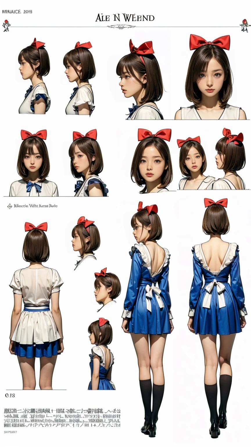 ((masterpiece)),(((highest quality))),((Reference Sheet, Character Design, front, return, ~ ~ side, Mr..々Hairstyle, Mr..々Performance, Facial Expressions)), -yeld gi Cute type, (Very slim:1.4), (Very small ass:1.4), Realistic buttocks, Medium milk,Short brown hair with side waves,Thin thighs, Long legs, It's not a big deal, ((Dress and stockings, Gorgeous maid, Maid clothes,Hair Ribbon)), ((Browsing Caution:1.0))