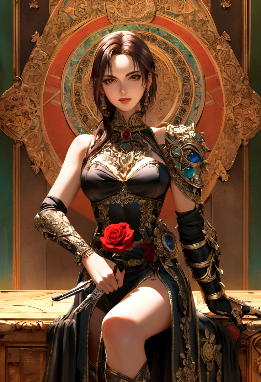 ((masterpiece:1.4)、(top-quality:1.4)、(reallistic:1.7))、Beautiful girl strolling in the garden of fantastic ancient city、Sexy Daughter、Super beautiful girl、1girl in:1.4、Dress like a queen、Glossy luxury latex、Luxury Latex Bodysuit、By Luis Royo、age19、Super Ultra Ultra Bikini、Beauty in return、Outstanding style、(Two legs are drawn correctly:1.7)、(Two arms:1.4)、anatomical correct、Slender Abs、(beauty legs:1.4)、beautiful countenance、kawaii faces、Beautiful ass、A detailed eye、beautidful eyes、Raw photo、red-lips、Red high heels、a choker、a necklace、耳Nipple Ring、Fantasy of an ancient city、Fantasy worldview