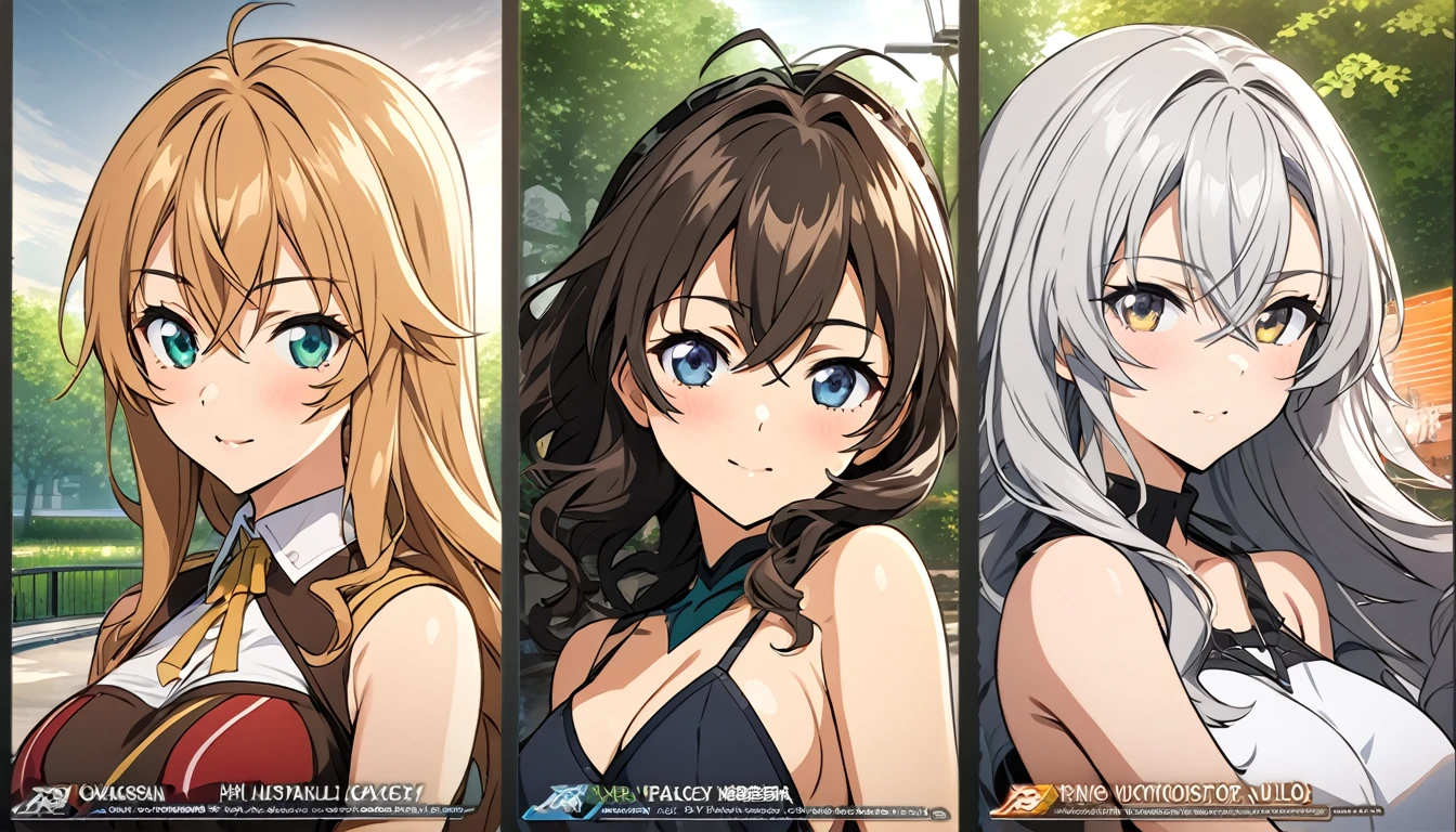 (masterpiece, best quality, hi res:1.2), 1girl, (solo:1.2), pklacey, detailed skin, street, park, trees, grass, backlessclothes, backless dress, close-up portrait of an anime heroine full of confidence and mischief of the background of character selection of a group of anime girls with eyes of different colors, kantai collection style, full body, kantai collection gallery, arte oficialwork, carril, arte oficial, chicas de primera linea style, clear and sharp rpg portrait, character selection portrait, Also, 8K!!, Ilustraciones oficiales del anime., chicas de primera linea cg, finos detalles. (best quality:1.5, highres, UHD, 4K, detailed lighting, shaders), Rsndom color and wavy hair,