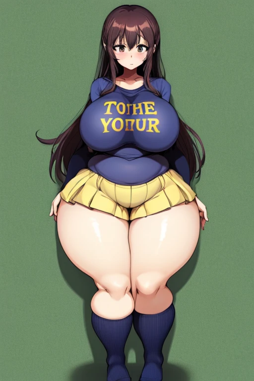 One Girl、Precise five fingers、Two Legs、Long Hair、{Knee-high socks}、(Wide Hips)、 (((plump and thick thighs)))、((Big Ass))、(Big Breasts) ,((Full body illustration))