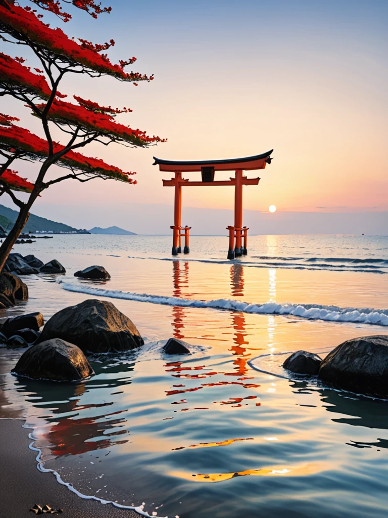torii in the sea、It&#39;s spring