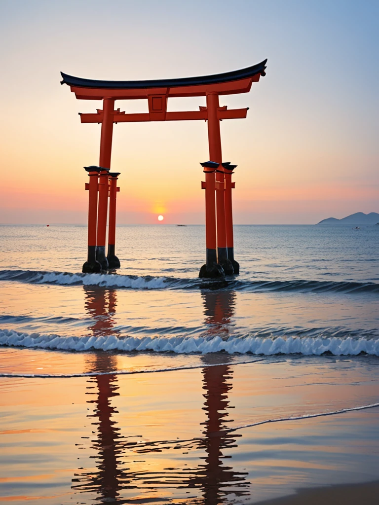 torii in the sea、It&#39;s winter