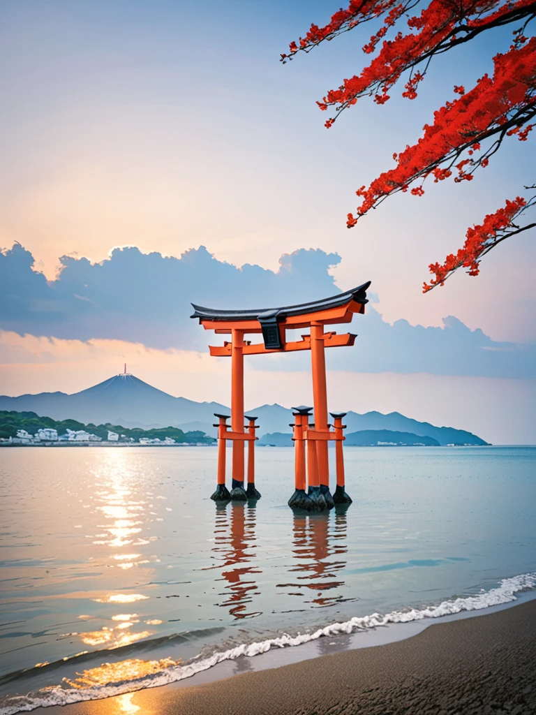torii in the sea、It's winter