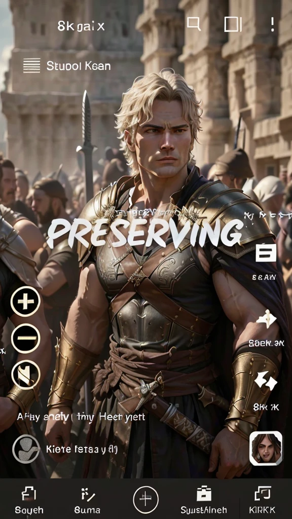 a close up of a person in a costume with a sword, strong presense, trending on 8k, trecking, freezing, trending, biblical epic movie, 8k trending, trending in category epic, trending on pixabay, playing, trending on pexels, loadscreen”, postprocessing, trending wallpaper, henry cavill as a greek god, serving body