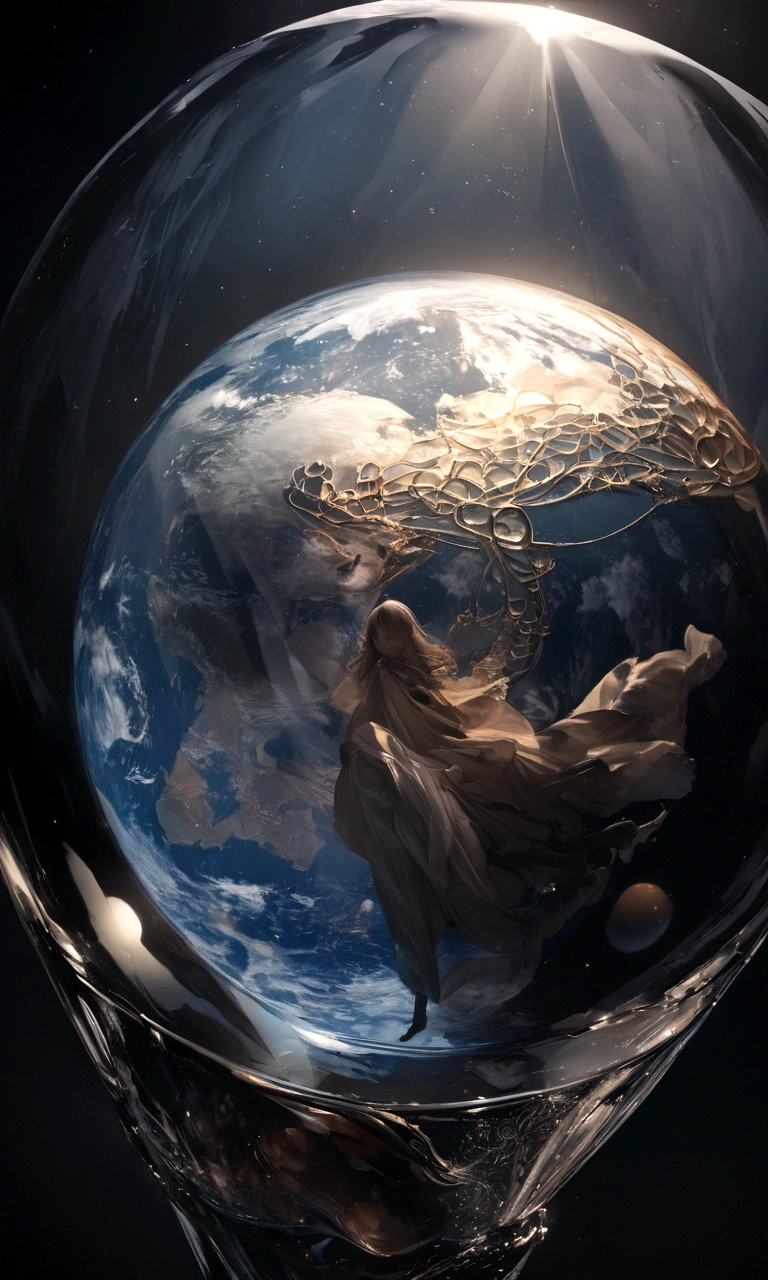 a high quality professional photo of a lovely Double Exposure image by blending together a stormy sea and a Glass Apple. The sea should be the background, with its details subtly incorporated into the glossy Glass Apple, Sharp focus, Double Exposure, glossy Glass Apple, Translucent glass statue of an apple, Inner Sea, Lifeless, Dead, Glass Apple, Earth Colors, Decadence, Intricate Design, Ultra-realistic, High resolution, Very detailed, Dark Softbox Image, Ray Tracing, Cinematic, High resolution, photorealistic Double Exposure:1.1. This digital artwork is、It is carefully crafted down to the smallest details.。. This scene、It captures the essence of the beautiful and eerie combination of the power of nature and human fragility.。. Visualize in 4K resolution, Every detail of this piece、Amazingly clear and realistic。.