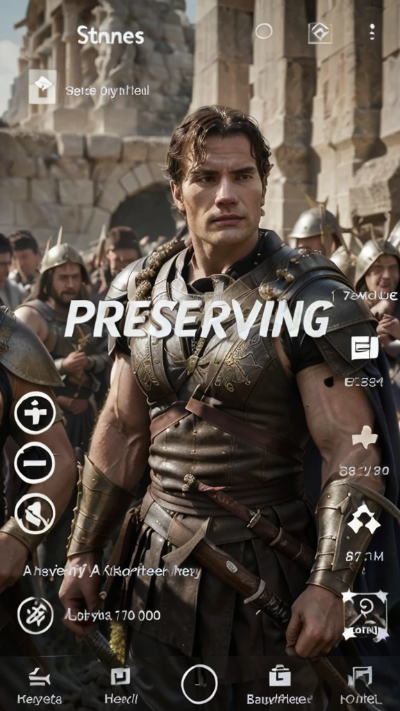 a close up of a person in a costume with a sword, strong presense, trending on 8k, trecking, freezing, trending, biblical epic movie, 8k trending, trending in category epic, trending on pixabay, playing, trending on pexels, loadscreen”, postprocessing, trending wallpaper, henry cavill as a greek god, serving body