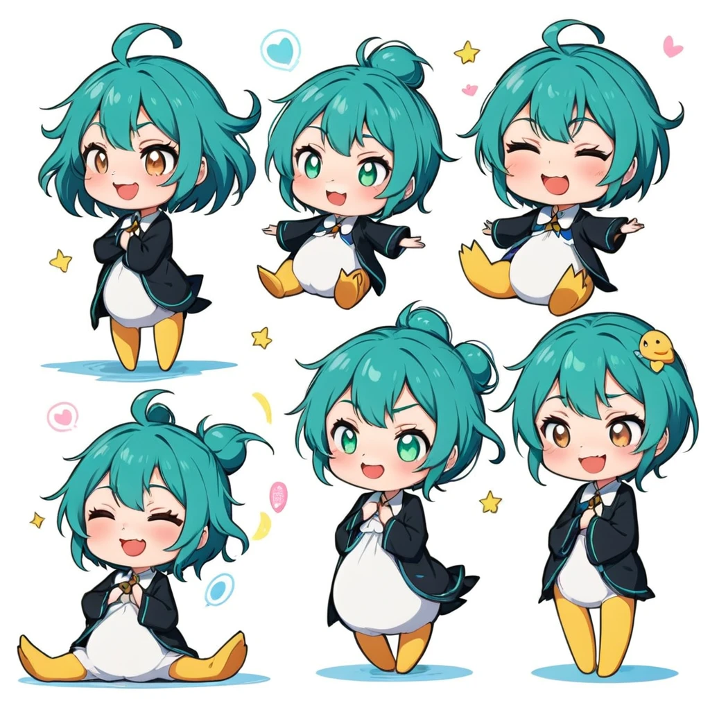 A lovely , screenshot, mori kei, duckcore plush doll art, exaggerated poses, happy, cute, expecting, laughing,
disappointed, exaggerated movements, various expressions and movements, sticker art design, white background, style cute