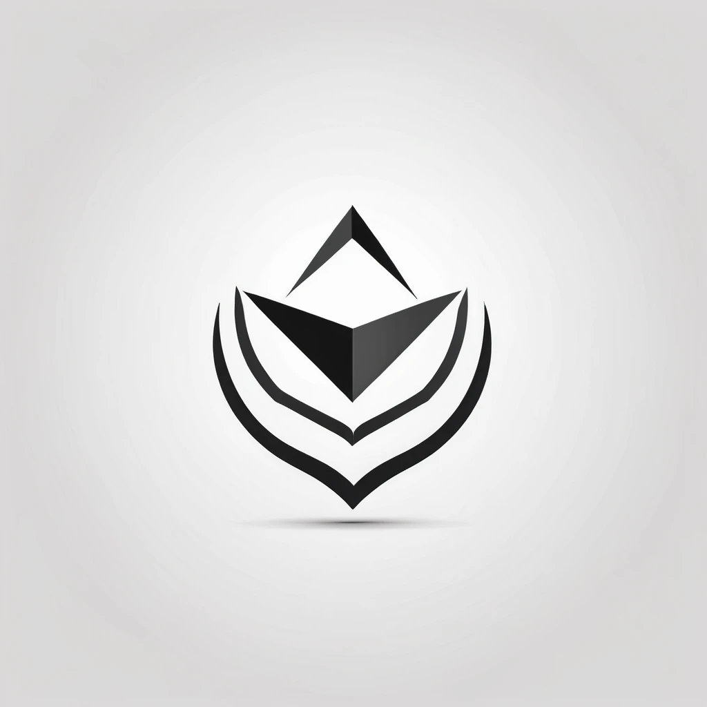 leaf logo design. with a geometric style, flat, without color gradations, with neat shapes in black and white, monochrome