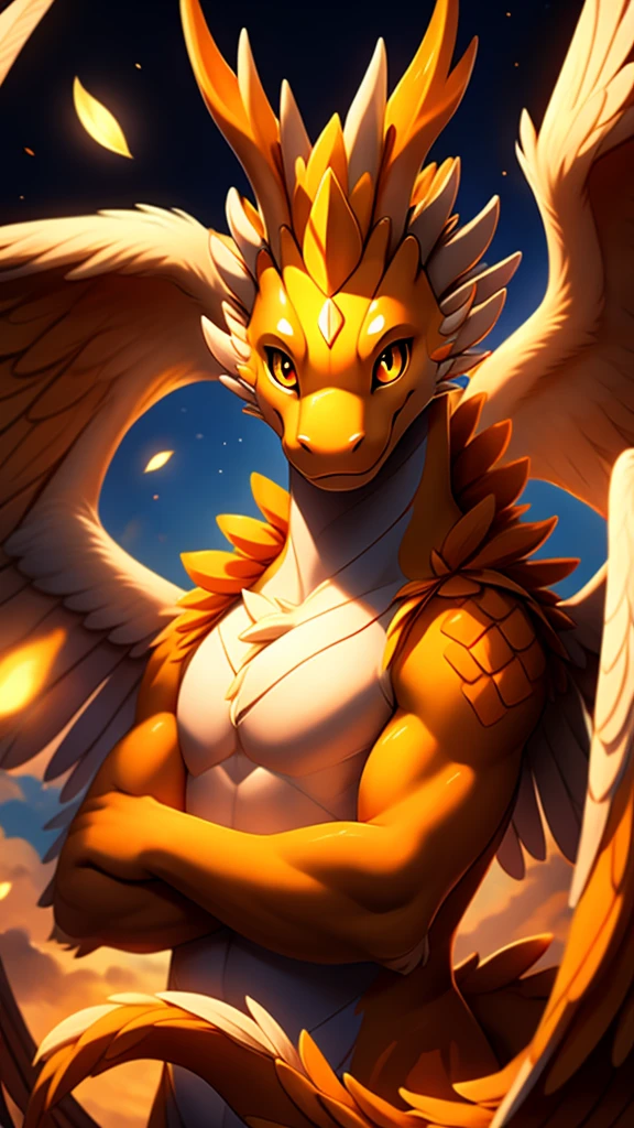 Dutch angel dragon naranja con ojos blancos