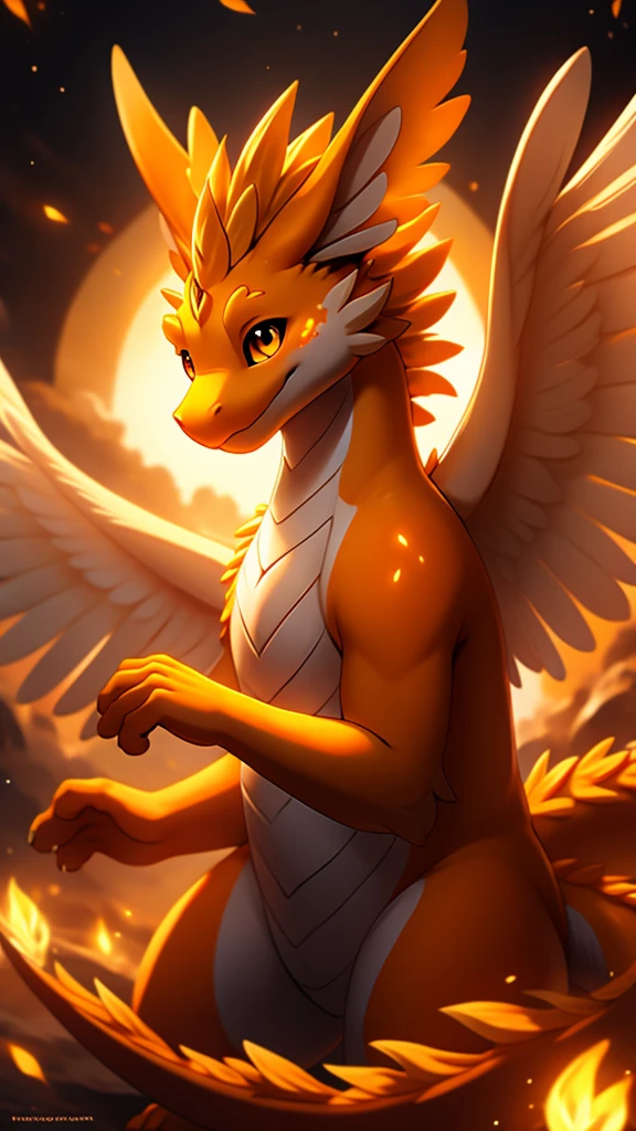 Dutch angel dragon naranja con ojos blancos