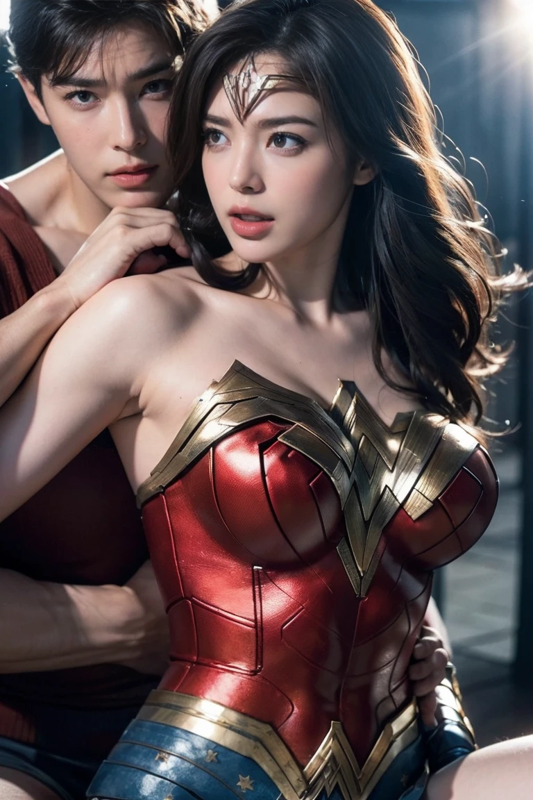 私はWonder Womanです、完璧なWonder Womanの衣装,押しdefeat,defeat,A man straddles me,Grabbed by the face、Hug from the front,I was hugged,be strangled to death,You can have it.,Men lick my face with their tongues,The guys lick my head with their tongues,Men lick my hair with their tongues,My body is licked by men,sleeping face,close ~ eye,Open your mouth,Tired face,Face of Suffering,Being slapped in the face,Getting punched in the face,Fighting with men,Fight with the men,Surrounded by men,,Caught between men,Being held back by men,Entanglement with males, Being attacked by a man,Brown Hair, masterpiece、beautiful girl、fine eye、puffy eye、highest quality, 超High resolution, (reality: 1.4), Cinema Lighting,so beautiful、Beautiful Skin、(超reality的な)、(High resolution)、(8k)、(Very detailed)、(美しくて立派なeye)、(Very detailed)、 Detailed face、Diagonal bangle hair、Brown Hair、20-year-old、Wonder Womanのコスプレ,Wonder Woman