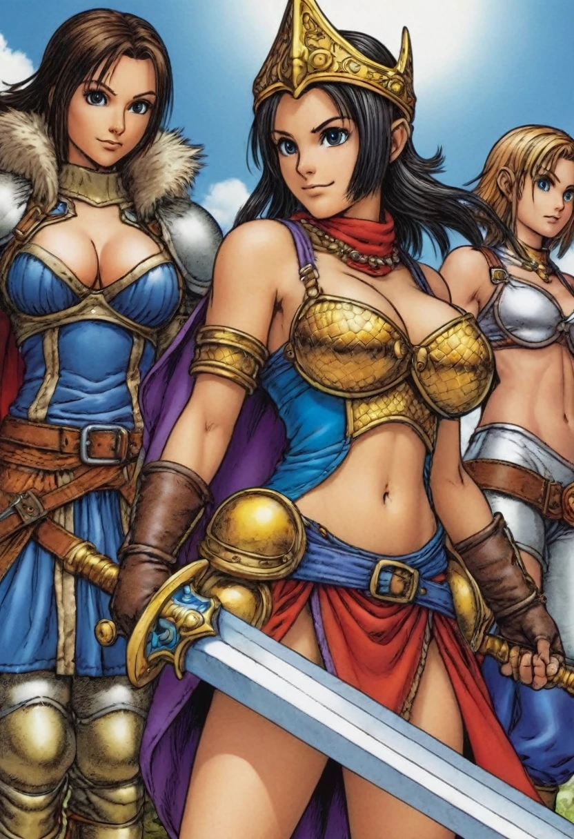 Different world、Dragon Quest、Woman warrior、Bikini Armor、Carrying a great sword、Injured、Big Breasts、Big Butt、