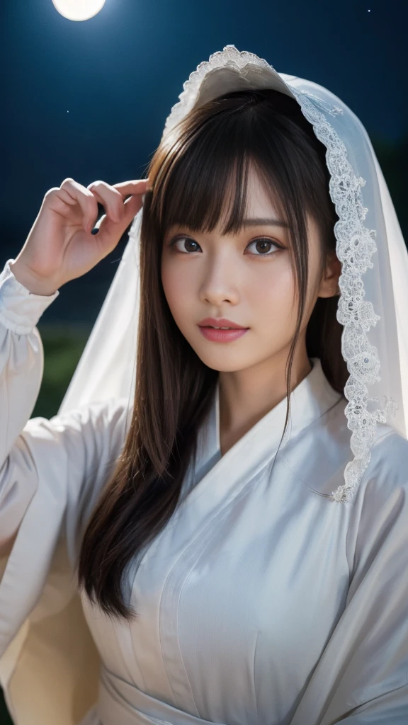 (A Ultra cute young Japanese Monseigneur:1.75), (She has Bible:1.75),(she wearing a Monseigneur costume slim fit:2.0),(beautiful detailed eyes:2.0),beautiful detailed lips, (extremely detailed cute face:2.0), longeyelashes, (slender woman body:2.0), (beautiful short hair:2.0), (natural makeup,big smile:1.5), incredibly beautiful skin,(professional lighting, bright lighting, photorealistic, 8k, high resolution, best quality, masterpiece, ultra-detailed:1.75), vivid colors, (Moonlit Night:1.5),(The moonlight shines on her face:1.2),(She is in the church:1.2)