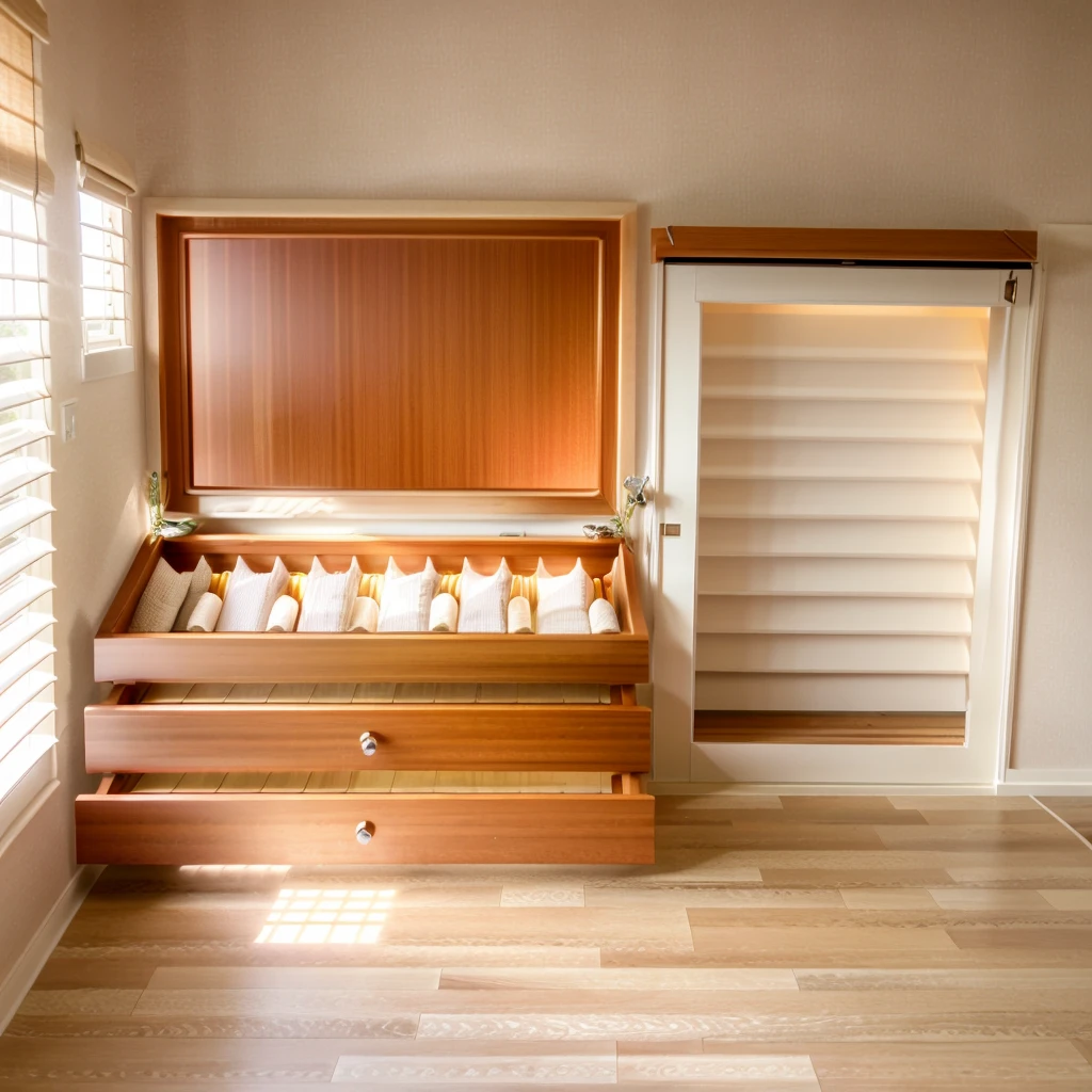 Comfort Room,White curtains,Soft sunshine,Linen floor coverings,Textured,Light filter,Watch Storage Box,Wood grain gloss,Peaceful and tranquil,Wall Still Life,Elegant decoration,Half-open windows,light breeze,Turn the pages,Peaceful atmosphere,Warm and comfortable living atmosphere。