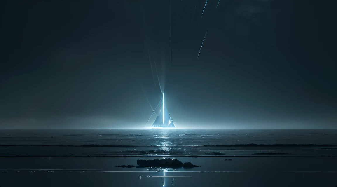 A lot of rain falling on the mirror-like surface of the water, several ripples on the surface of the water, it keeps falling, (Photographic, Best Quality, High Quality, Highres:1.4), Detail, Highly Detailed, Ambient Soft Lighting, 4K, Background, Field of View Depth,