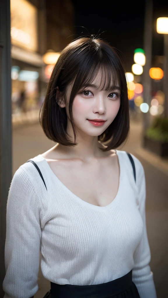 Random pose, Mix 4, (8k, Raw photo, highest quality, masterpiece: 1.45), (Realistic, Photorealistic: 1.37), One Girl, cute, Laughter、Cityscape, night, Professional Lighting, Plain,garden,Photon Mapping, Radio City, Physically Based Rendering, Gradient black hair, Gray Hair, Hair Straight Bob Cut,Gal,Handsome, With a girl, Big ample breasts,Long sleeve,skirt、Panty shot、Autumn Clothes,Autumn Outfits,highest qualityの写真, High resolution, 1080p, (Clear Face), (Detailed face description), (Detailed hand description), (masterpiece), Lifelike, Extreme light and shadow, Disheveled Hair, masterpiece, Rich details, (Beautiful Faces), (highest qualityの写真), (masterpiece), (Finely grained), dual、Look in front of you, Thin clavicle,Emphasis on armpits、Show lower milk,Nipple erection、