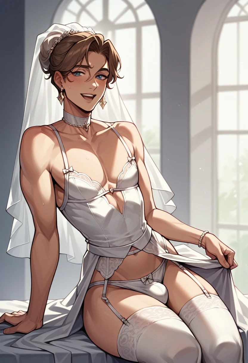 ,a father(he had been brainwashing by his secondson , crossdressing , bride of his secondson, wear sexy lingerie,has first night sex with his secondson ,)