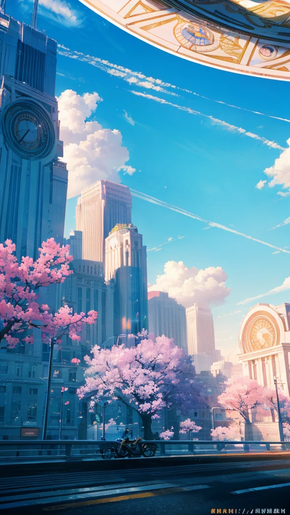(best quality：1.4)，（Best results：1.4），（Ultra-clear picture quality：1.4），（Ultra-sharp details：1.2）,Summer solstice poster，summer，highway，Sunlight，Bright，hillside，Flowers，Distant Mountains，Skyline，Blue sky