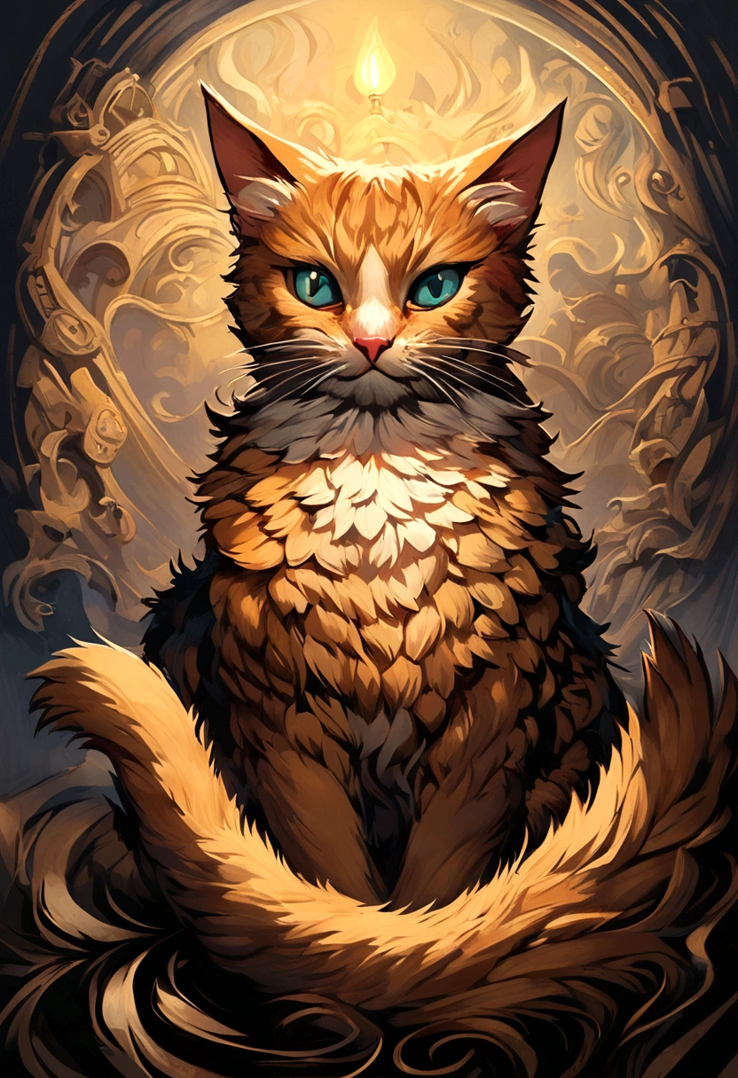 A cat, art by Tim Jacobus, oil painting