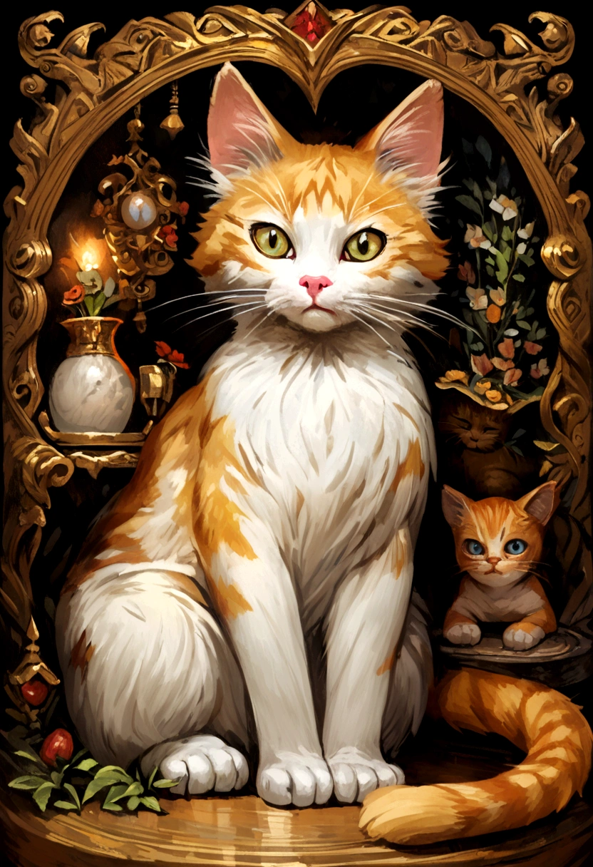 A cat, art by Tim Jacobus, oil painting