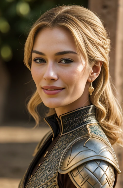 Award-winning professional and realistic photography of the beautiful Cersei Lannister, 20 years old, como una animadora sexy estereotipada., Energetic, sonriente, campo de deportes soleado, Athletic, cuerpo en forma, tetona, top corto ajustado, falda corta, collar de gargantilla, saltando, texturas detalladas, Sharp focus, ultra high pixel detail, 16k RAW images, obra maestra
