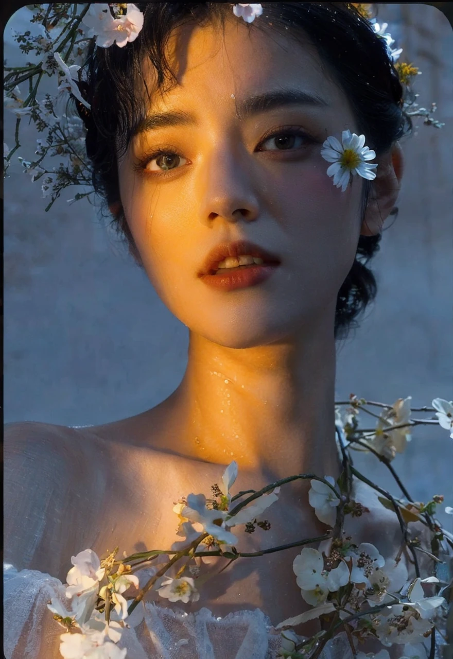 beautiful young girl, 18 years old, 4k, 8k, best quality, masterpiece:1.2, realistic, photorealistic:1.37, cute, night, rain, wet, professional lighting, photon mapping, radiosity, physically-based rendering, super resolution