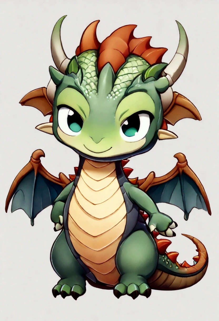 (cute little british dragon:1.5),(color verde) character design, label design, (dibujos animados:1.3),(chibi:1.2),(estilo pixar:1.2),(cute expression:1.1),(ojos grandes:1.1),(Acuarela:1.1),(separado del fondo blanco:1.1) (alas amarillas y naranjas) ( color verde) (ojos verdes)