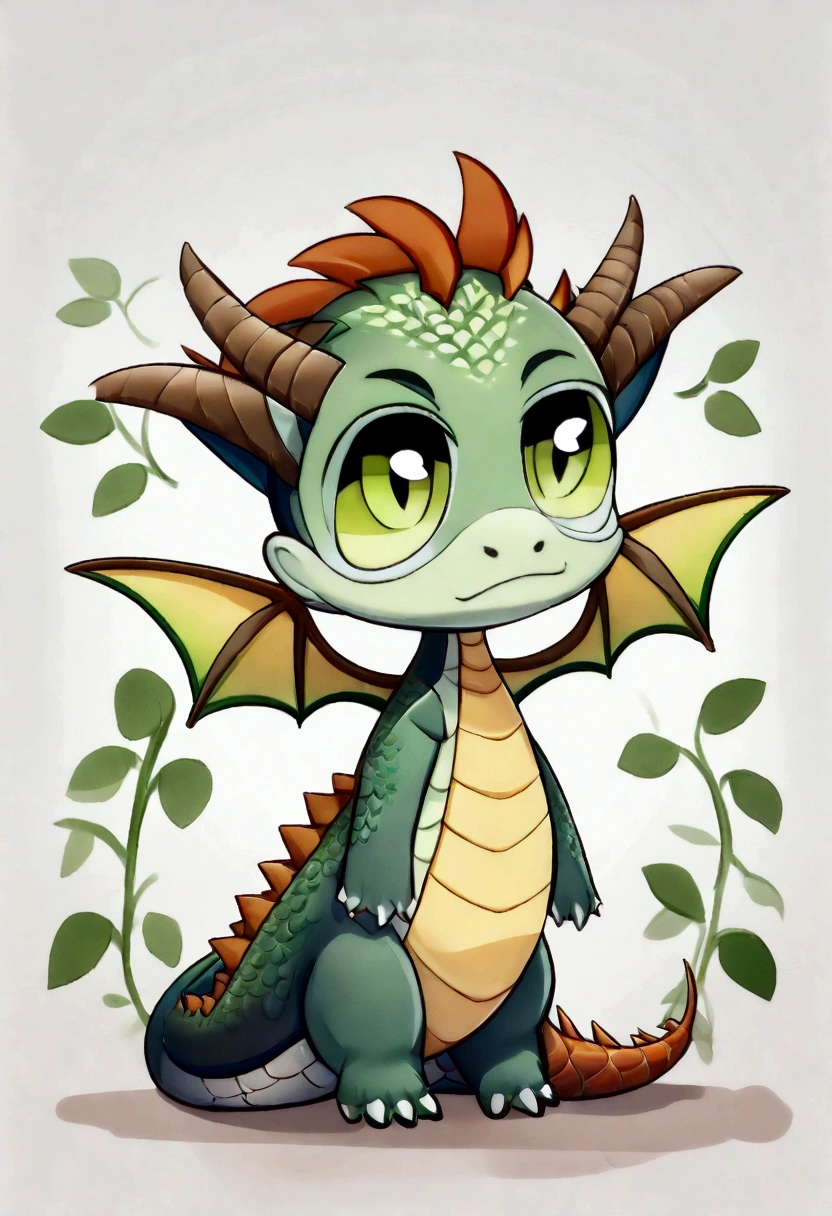 (cute little british dragon:1.5),(color verde) character design, label design, (dibujos animados:1.3),(chibi:1.2),(estilo pixar:1.2),(cute expression:1.1),(ojos grandes:1.1),(Acuarela:1.1),(separado del fondo blanco:1.1) (alas amarillas y naranjas) ( color verde) (ojos verdes)