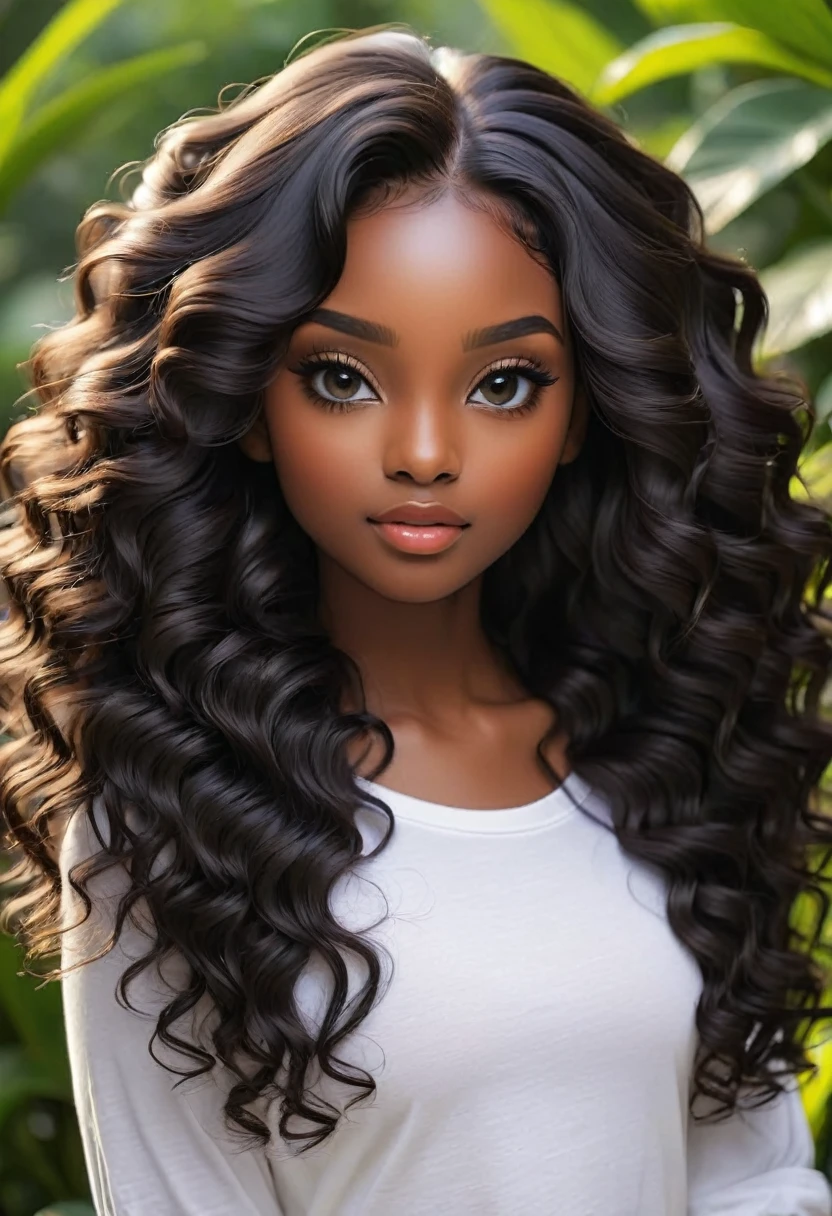 (masterpiece, best quality), deep ebony 1girl, beautiful face, wavy hair