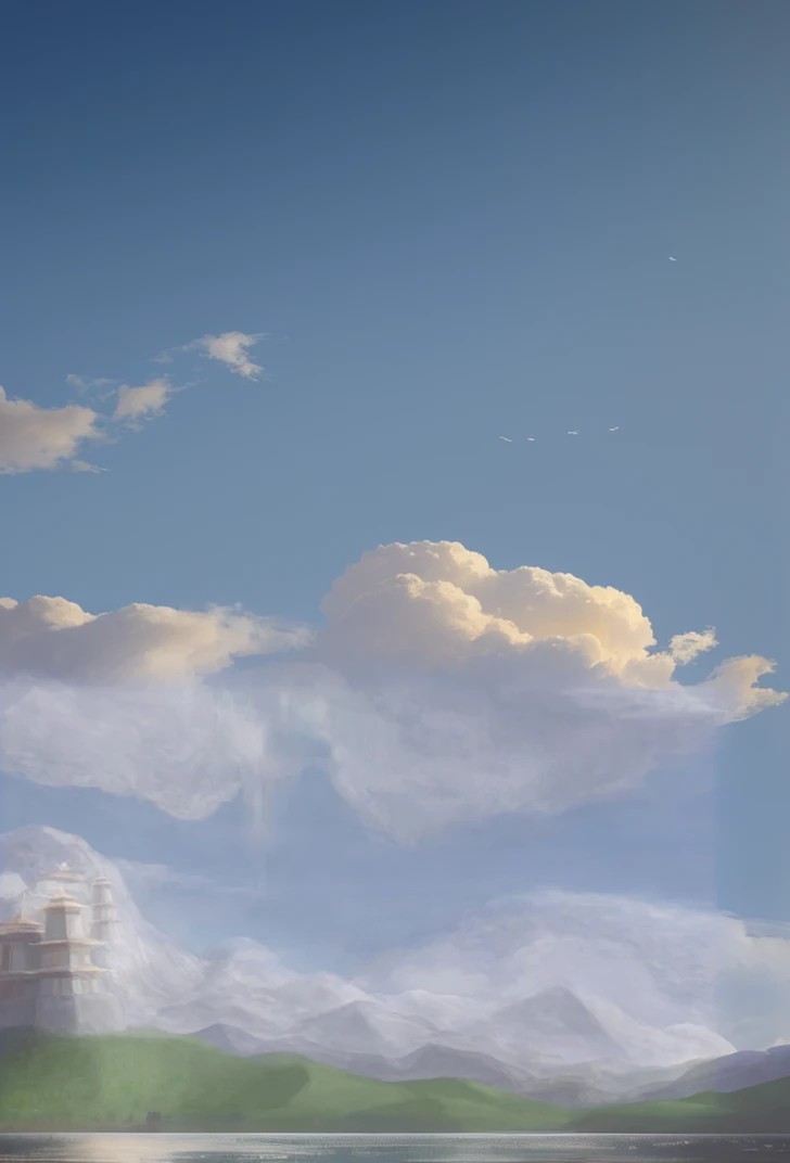 Blue sky, white clouds