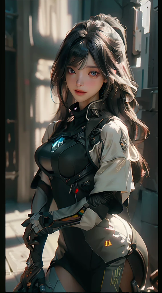 ((Best quality)), ((masterpiece)), (detailed:1.4), 3D, an image of a beautiful cyberpunk female,HDR (High Dynamic Range),Ray Tracing,NVIDIA RTX,Super-Resolution,Unreal 5,Subsurface scattering,PBR Texturing,Post-processing,Anisotropic Filtering,Depth-of-field,Maximum clarity and sharpness,Multi-layered textures,Albedo and Specular maps,Surface shading,Accurate simulation of light-material interaction,Perfect proportions,Octane Render,Two-tone lighting,Wide aperture,Low ISO,White balance,Rule of thirds,8K RAW,